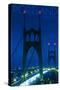 Portland, Oregon - St. Johns Bridge Night-Lantern Press-Stretched Canvas
