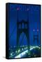 Portland, Oregon - St. Johns Bridge Night-Lantern Press-Framed Stretched Canvas