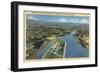 Portland, Oregon - Swan Island Airport Looking South from Air-Lantern Press-Framed Art Print