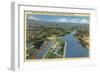 Portland, Oregon - Swan Island Airport Looking South from Air-Lantern Press-Framed Art Print