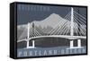 Portland, Oregon - Tilikum Crossing Bridge - Bridgetown-Lantern Press-Framed Stretched Canvas
