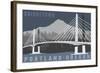 Portland, Oregon - Tilikum Crossing Bridge - Bridgetown-Lantern Press-Framed Art Print