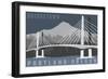 Portland, Oregon - Tilikum Crossing Bridge - Bridgetown-Lantern Press-Framed Art Print