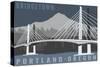 Portland, Oregon - Tilikum Crossing Bridge - Bridgetown-Lantern Press-Stretched Canvas