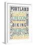 Portland, Oregon - Typography-Lantern Press-Framed Art Print