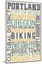 Portland, Oregon - Typography-Lantern Press-Mounted Art Print