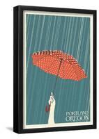 Portland, Oregon - Umbrella-null-Framed Poster