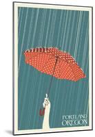 Portland, Oregon - Umbrella-null-Mounted Poster