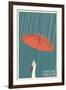 Portland, Oregon - Umbrella-Lantern Press-Framed Art Print