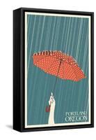 Portland, Oregon - Umbrella-Lantern Press-Framed Stretched Canvas