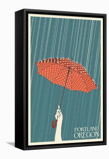 Portland, Oregon - Umbrella-Lantern Press-Framed Stretched Canvas