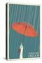 Portland, Oregon - Umbrella-Lantern Press-Stretched Canvas