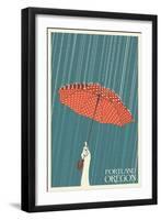 Portland, Oregon - Umbrella-Lantern Press-Framed Art Print