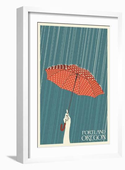 Portland, Oregon - Umbrella-Lantern Press-Framed Art Print