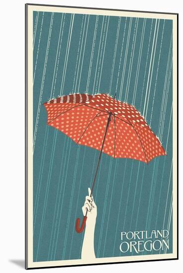 Portland, Oregon - Umbrella-Lantern Press-Mounted Art Print