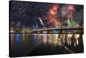 Portland Oregon, Usa Fireworks.-diro-Stretched Canvas