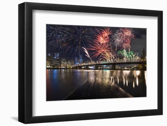 Portland Oregon, Usa Fireworks.-diro-Framed Photographic Print