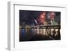 Portland Oregon, Usa Fireworks.-diro-Framed Photographic Print