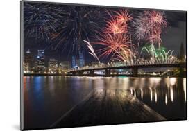 Portland Oregon, Usa Fireworks.-diro-Mounted Photographic Print