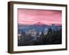 Portland Oregon with Mt Hood at Sunset-Markus Bleichner-Framed Art Print