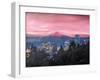 Portland Oregon with Mt Hood at Sunset-Markus Bleichner-Framed Art Print