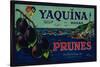 Portland, Oregon - Yaquina Prune Label-Lantern Press-Stretched Canvas
