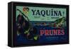 Portland, Oregon - Yaquina Prune Label-Lantern Press-Framed Stretched Canvas