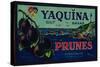 Portland, Oregon - Yaquina Prune Label-Lantern Press-Stretched Canvas