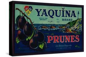 Portland, Oregon - Yaquina Prune Label-Lantern Press-Stretched Canvas