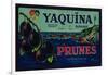 Portland, Oregon - Yaquina Prune Label-Lantern Press-Framed Art Print