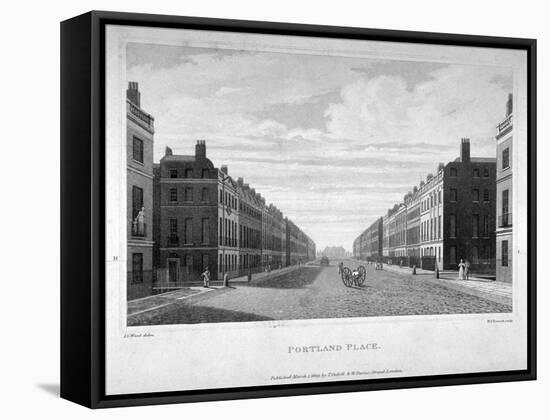 Portland Place, Marylebone, London, 1809-William James Bennett-Framed Stretched Canvas