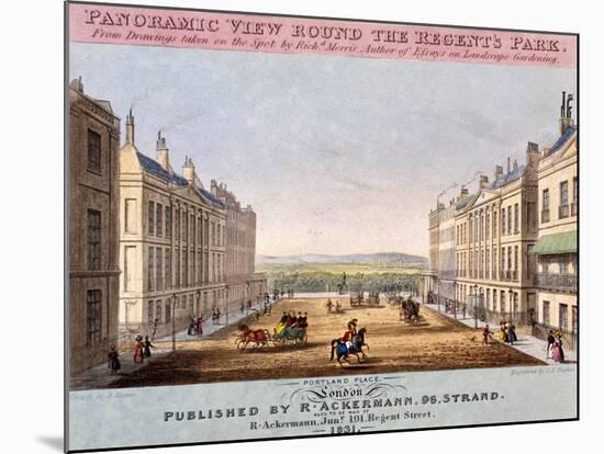 Portland Place, Marylebone, London, 1831-SH Hughes-Mounted Giclee Print