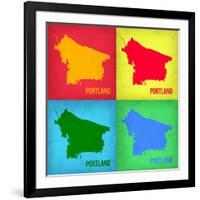 Portland Pop Art Map 1-NaxArt-Framed Art Print