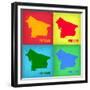 Portland Pop Art Map 1-NaxArt-Framed Premium Giclee Print