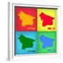 Portland Pop Art Map 1-NaxArt-Framed Premium Giclee Print