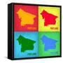 Portland Pop Art Map 1-NaxArt-Framed Stretched Canvas