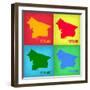 Portland Pop Art Map 1-NaxArt-Framed Art Print