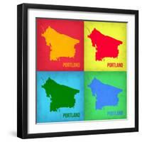 Portland Pop Art Map 1-NaxArt-Framed Art Print