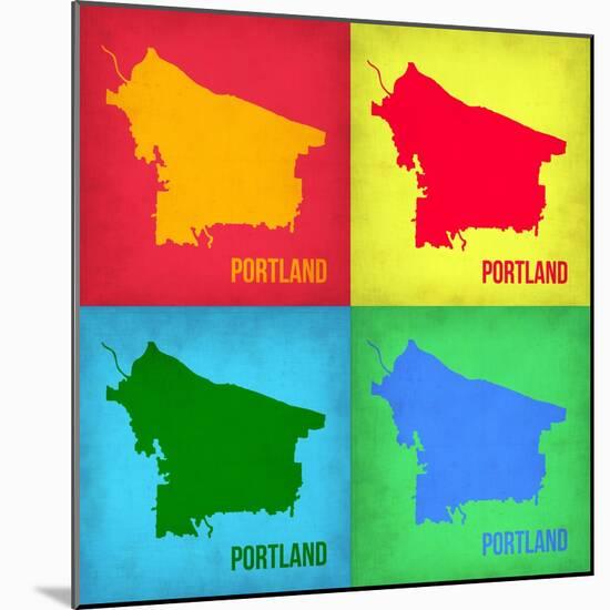 Portland Pop Art Map 1-NaxArt-Mounted Art Print