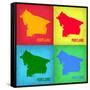 Portland Pop Art Map 1-NaxArt-Framed Stretched Canvas