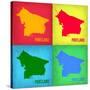 Portland Pop Art Map 1-NaxArt-Stretched Canvas