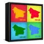 Portland Pop Art Map 1-NaxArt-Framed Stretched Canvas