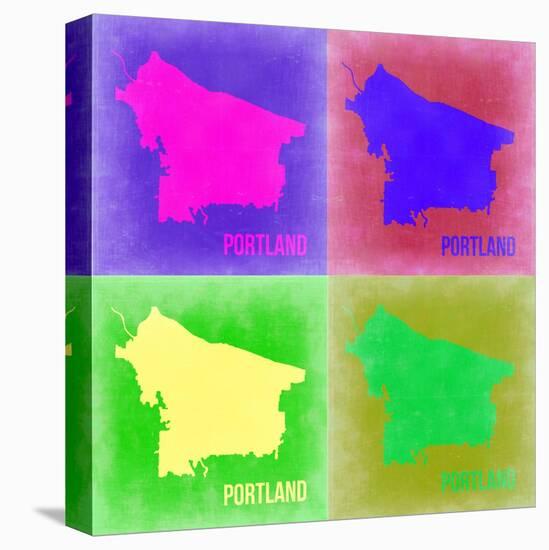 Portland Pop Art Map 2-NaxArt-Stretched Canvas