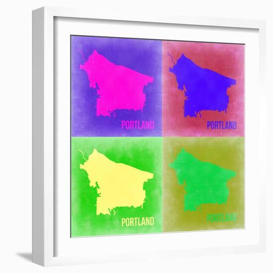 Portland Pop Art Map 2-NaxArt-Framed Art Print