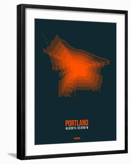 Portland Radiant Map 3-NaxArt-Framed Art Print