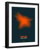 Portland Radiant Map 3-NaxArt-Framed Art Print