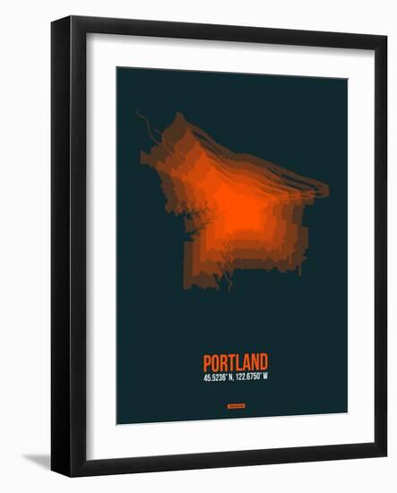 Portland Radiant Map 3-NaxArt-Framed Art Print