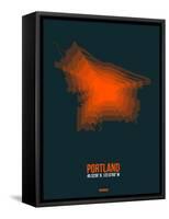 Portland Radiant Map 3-NaxArt-Framed Stretched Canvas