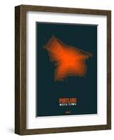 Portland Radiant Map 3-NaxArt-Framed Art Print