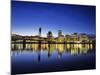 Portland Skyline Across the Willamette River, Oregon, USA-Chuck Haney-Mounted Photographic Print